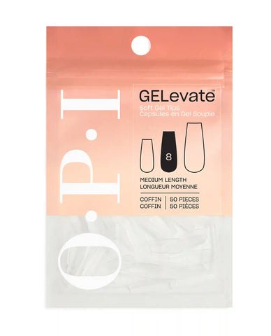 GELevate™ Soft Gel Tips Refill Pack - Coffin Shape Medium Length